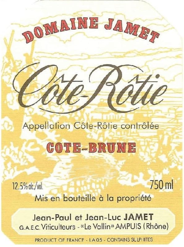 Domaine Jamet Cote Rotie Cote Brune 2013 Front Label