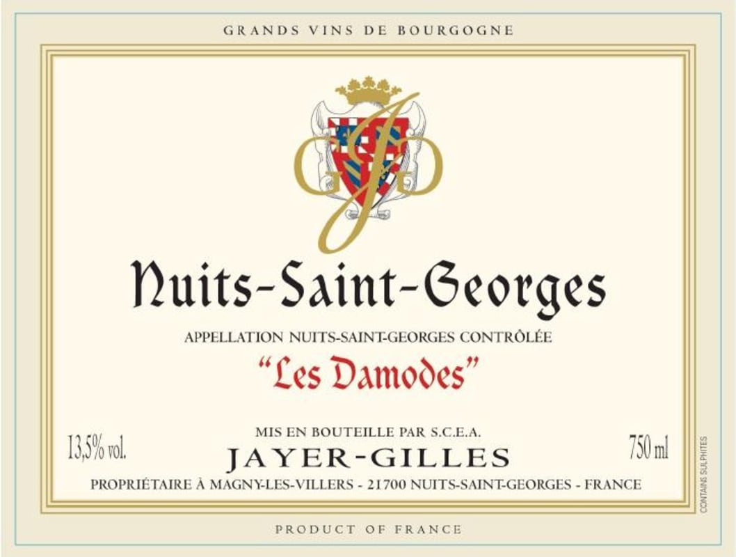 Jayer-Gilles Nuits-Saint-Georges Les Damodes 2009 Front Label