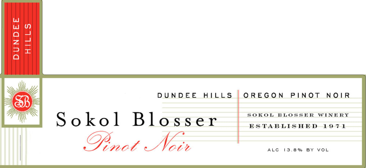 Sokol Blosser Dundee Hills Estate Pinot Noir 2008 Front Label