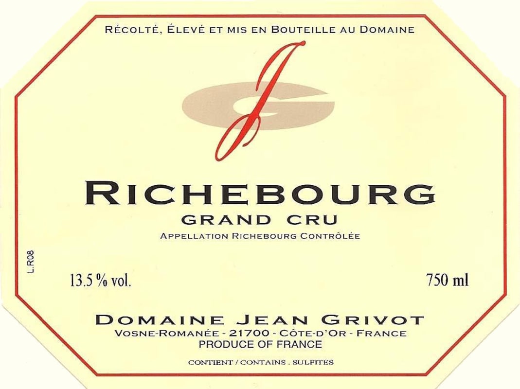 Domaine Jean Grivot Richebourg Grand Cru 2010 Front Label