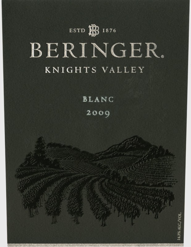 Beringer Knights Valley Alluvium Blanc 2009 Front Label