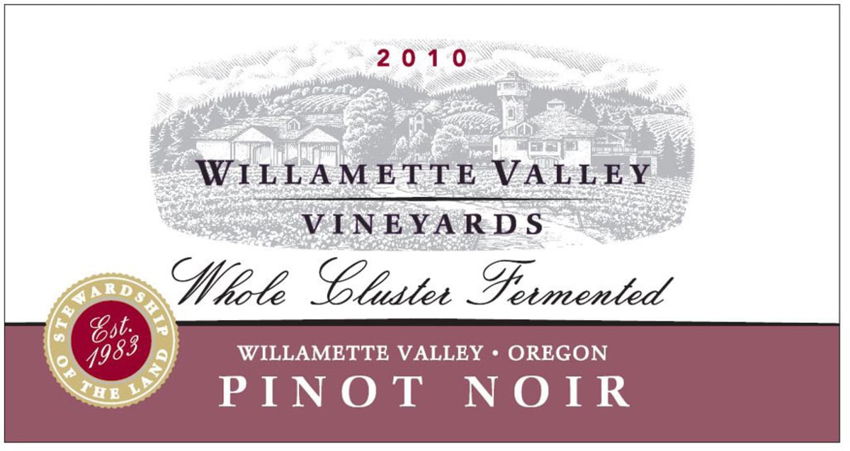 Willamette Valley Vineyards Whole Cluster Pinot Noir 2010 Front Label