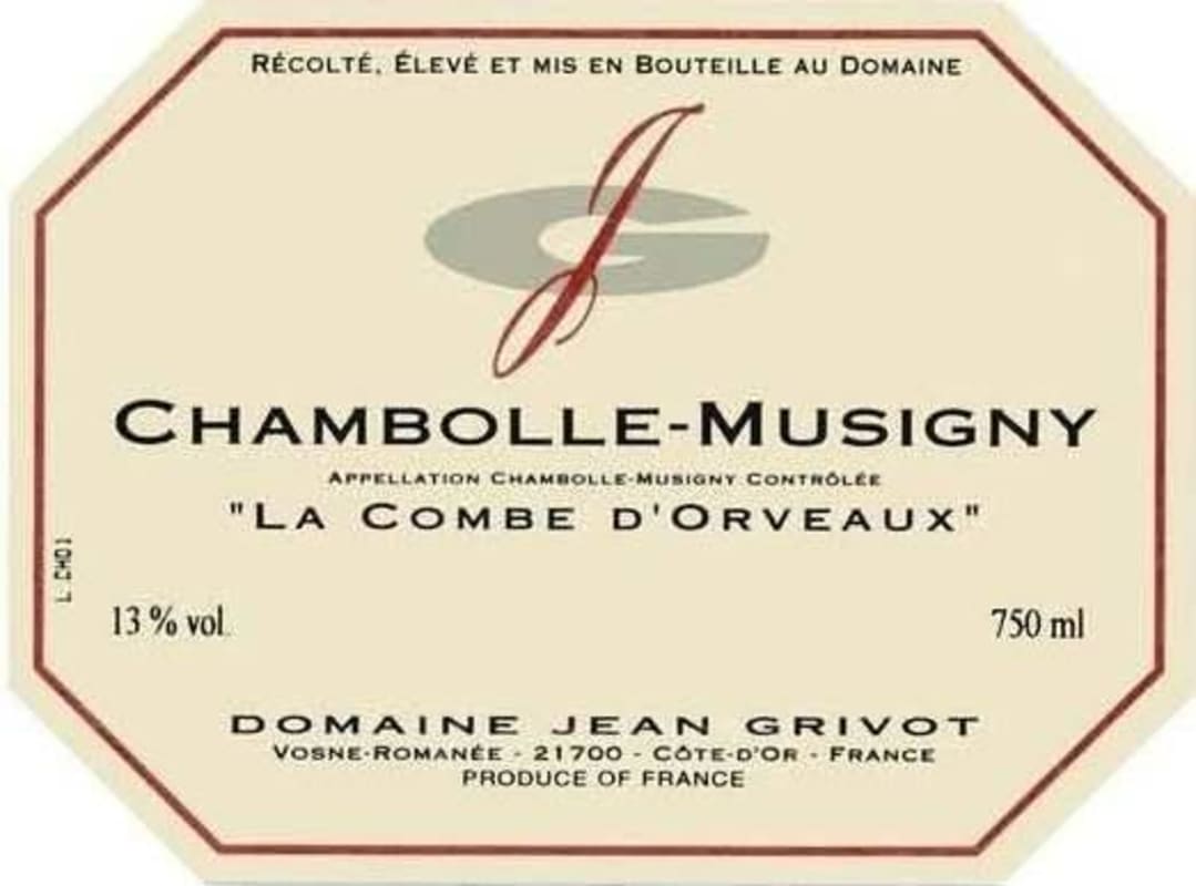 Domaine Jean Grivot Chambolle-Musigny La Combe d'Orveau 2013 Front Label