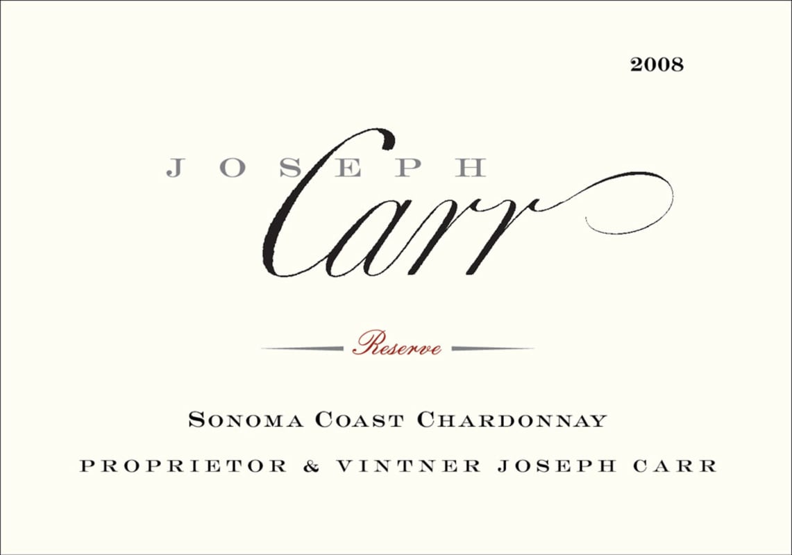 Joseph Carr Reserve Chardonnay 2008 Front Label