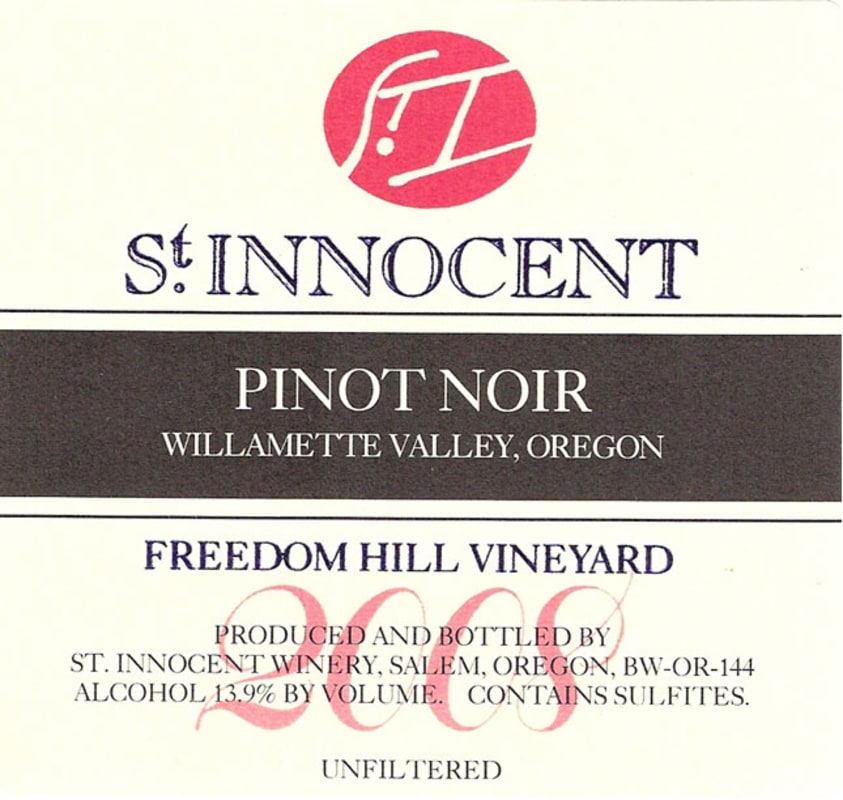 St. Innocent Freedom Hill Pinot Noir 2008 Front Label