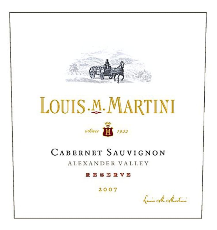 Louis Martini Alexander Valley Cabernet Sauvignon 2007 Front Label