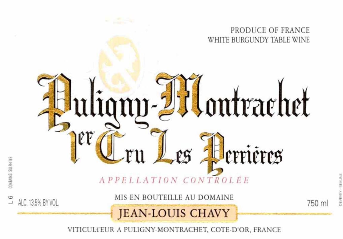 Jean-Louis Chavy Puligny-Montrachet Les Perrieres Premier Cru 2012 Front Label
