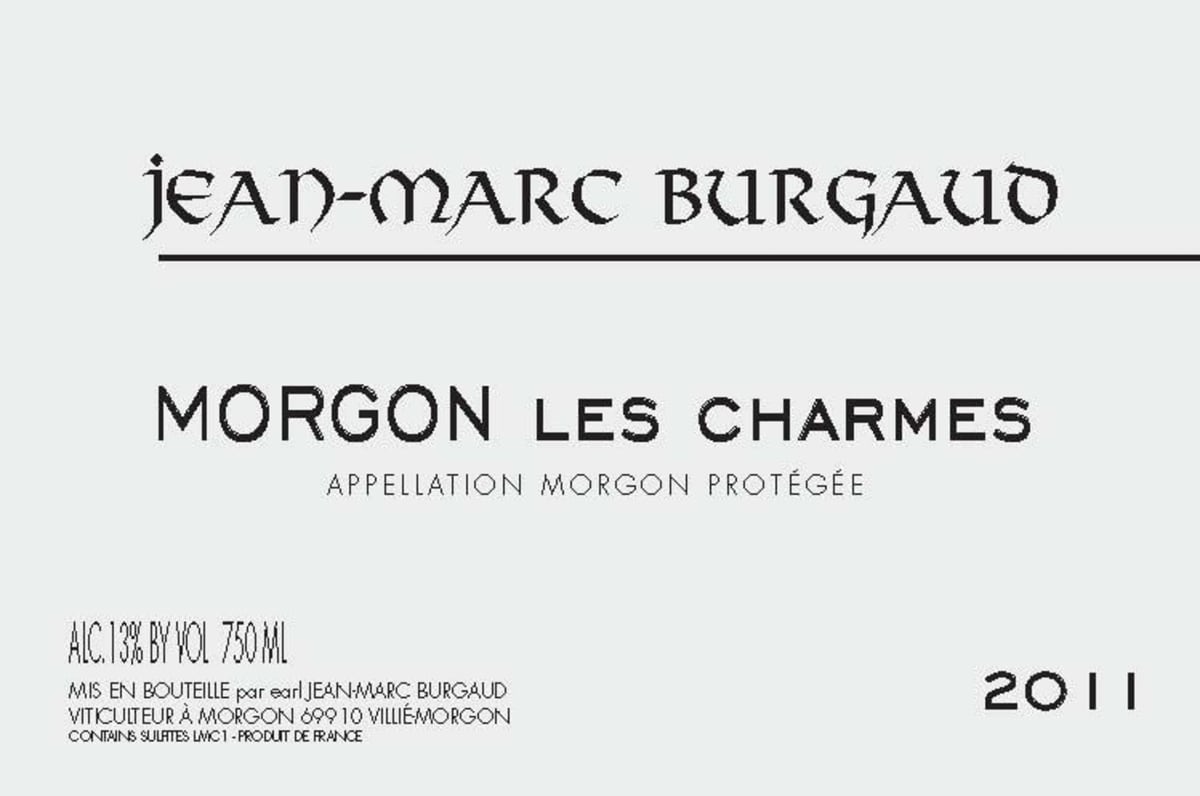 Jean-Marc Burgaud Morgon Les Charmes 2011 Front Label