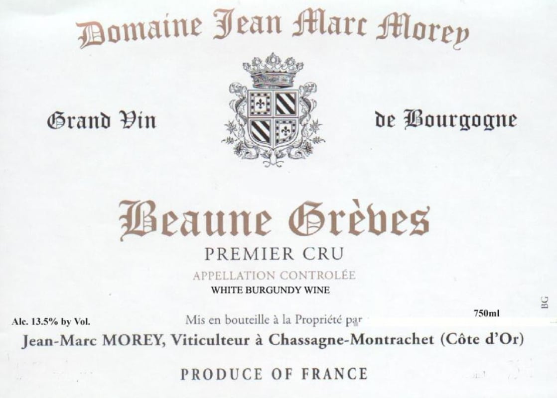 Domaine Jean-Marc Pillot Beaune Greves Premier Cru 2007 Front Label