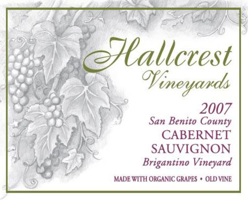 Hallcrest Brigantino Vineyard Cabernet Sauvignon 2007 Front Label