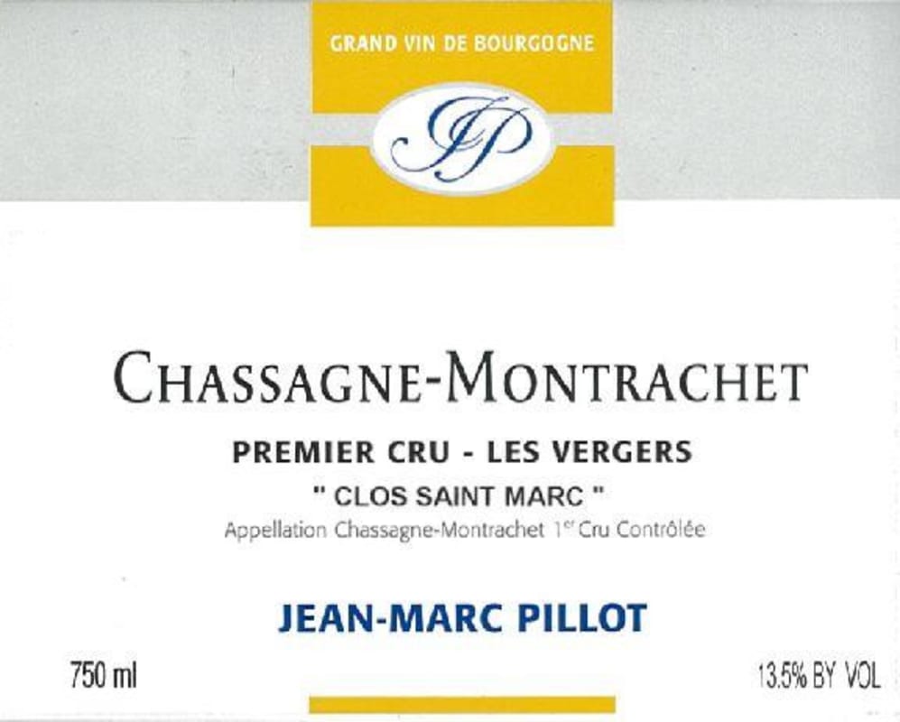 Domaine Jean-Marc Pillot Chassagne-Montrachet Les Vergers Premier Cru 2014 Front Label