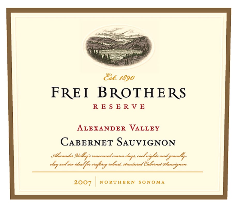Frei Brothers Reserve Cabernet Sauvignon 2007 Front Label