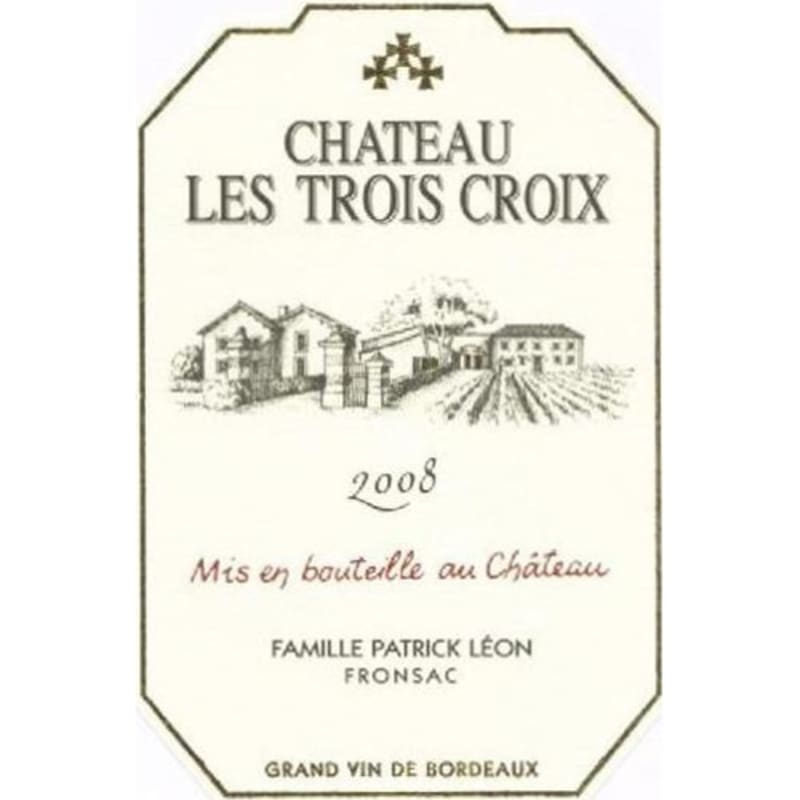 Chateau Les Trois Croix 2008 Front Label