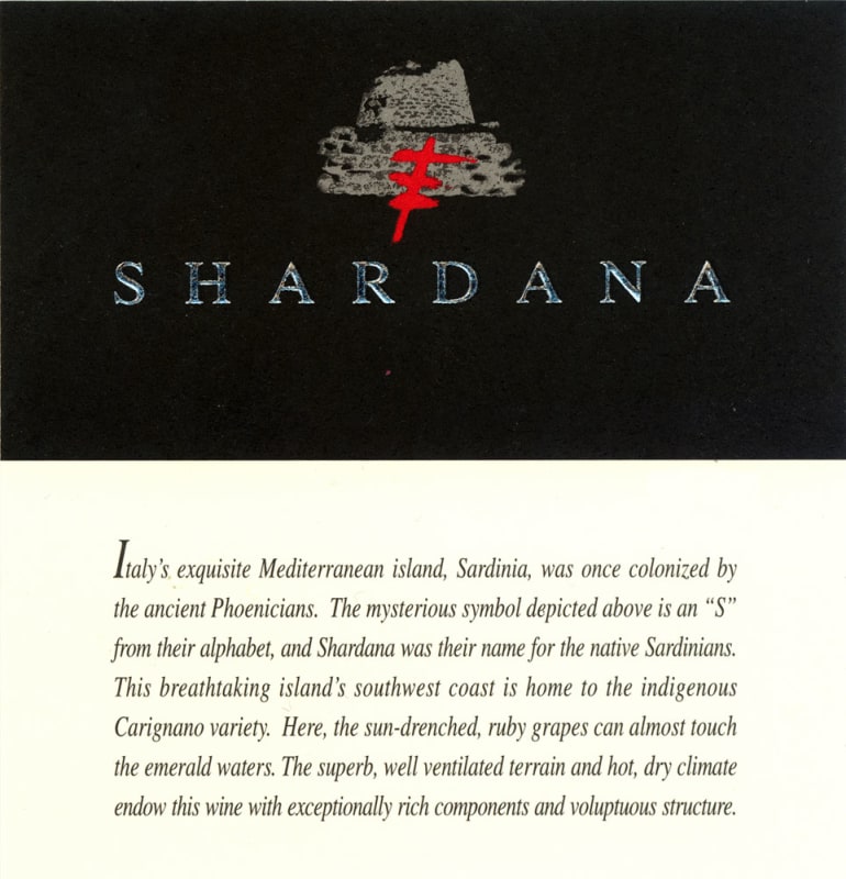 Shardana 2006 Front Label