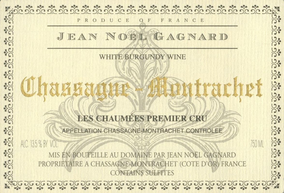 Jean-Noel Gagnard Chassagne-Montrachet Les Chaumees Premier Cru 2013 Front Label