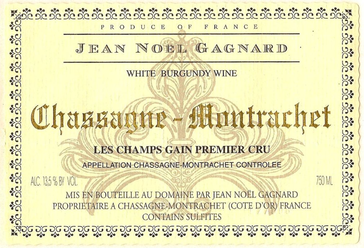 Jean-Noel Gagnard Chassagne-Montrachet Les Champs Gain Premier Cru 2012 Front Label