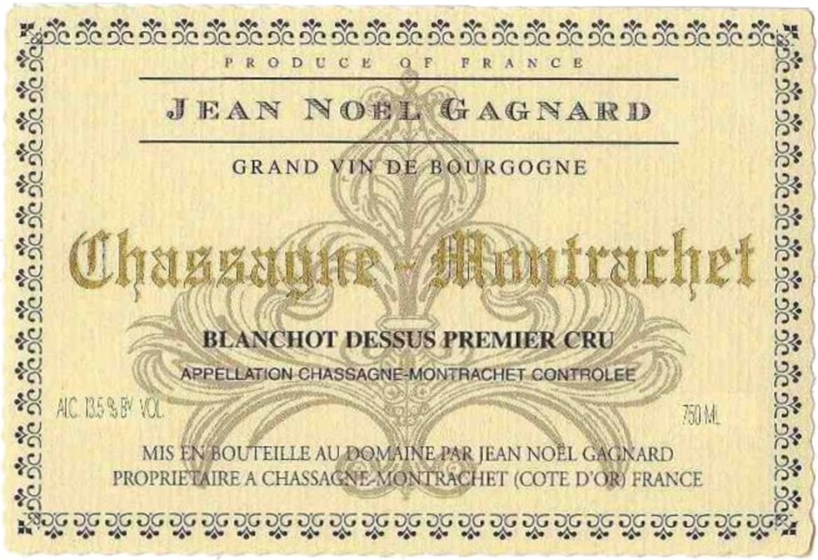 Jean-Noel Gagnard Chassagne-Montrachet Blanchot-Dessus Premier Cru 2011 Front Label