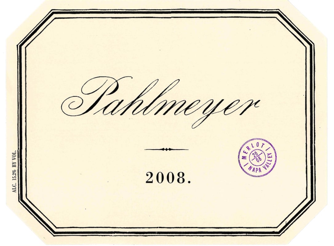 Pahlmeyer Merlot 2008 Front Label