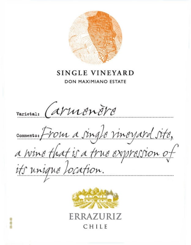 Errazuriz Estate Carmenere 2010 Front Label