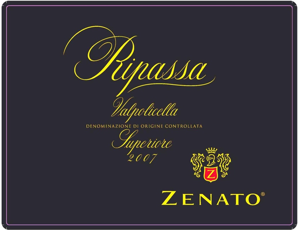 Zenato Ripassa Valpolicella Superiore (375ML half-bottle) 2007 Front Label