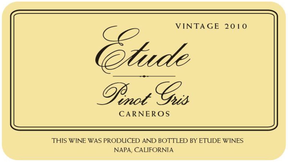 Etude Pinot Gris 2010 Front Label