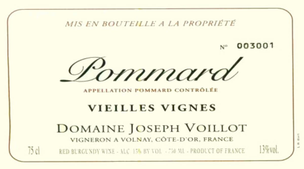 Domaine Joseph Voillot Pommard Vieilles Vignes 2014 Front Label