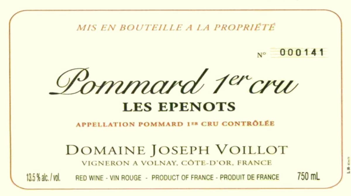 Domaine Joseph Voillot Pommard Les Epenots Premier Cru 2011 Front Label
