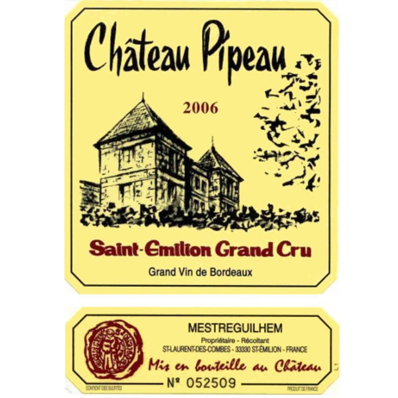 Chateau Pipeau (375ML half-bottle) 2006 Front Label