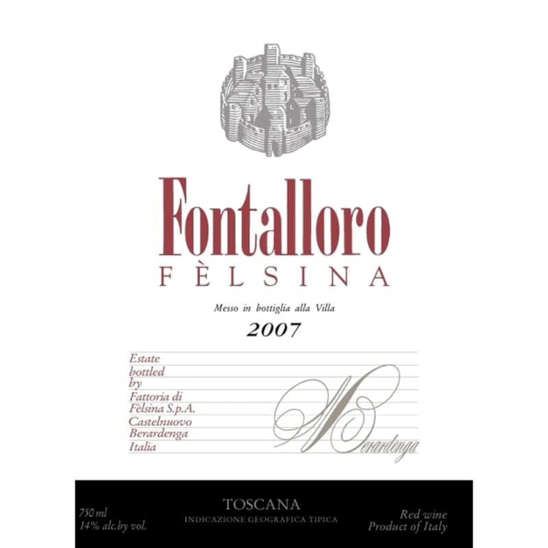 Felsina Fontalloro (375ML half-bottle) 2007 Front Label