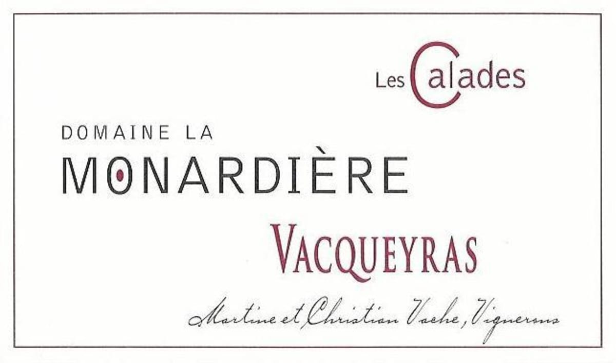 La Monardiere Vacqueyras Les Calades 2008 Front Label