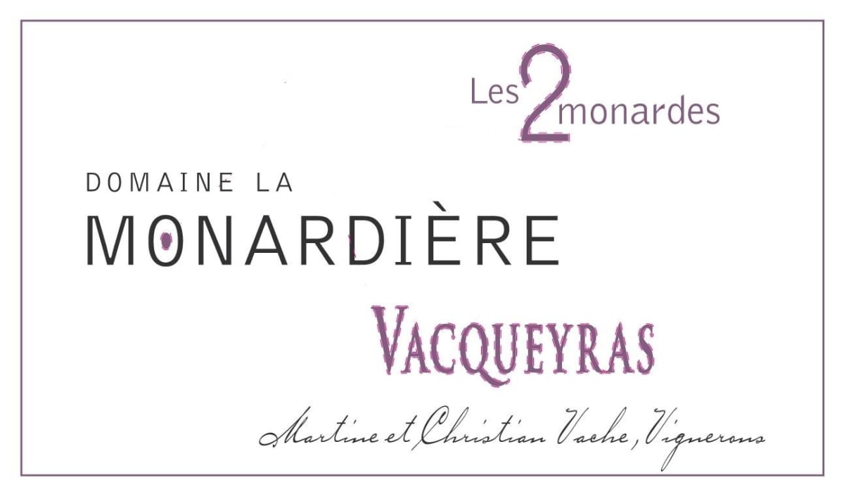 La Monardiere Vacqueyras Les 2 Monardes 2013 Front Label