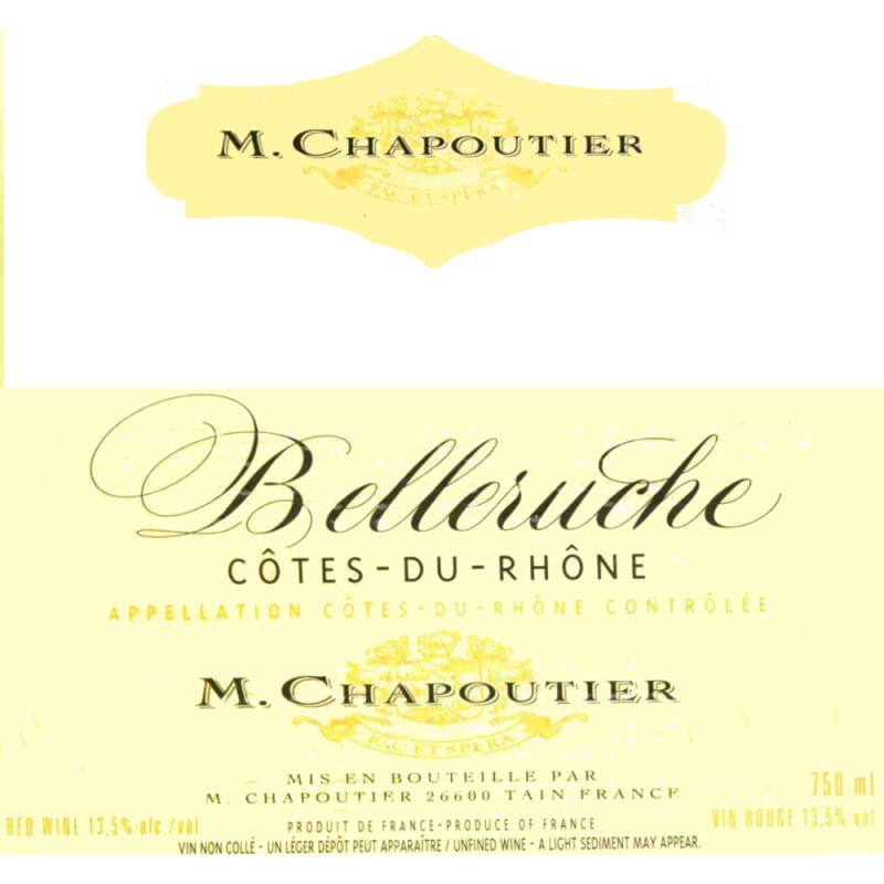 M. Chapoutier Cotes du Rhone Belleruche Rouge 2009 Front Label