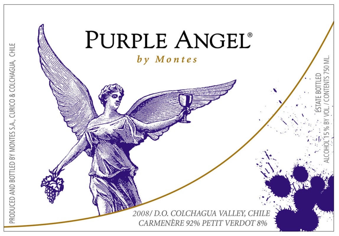 Montes Purple Angel Apalta Vineyard Carmenere 2008 Front Label