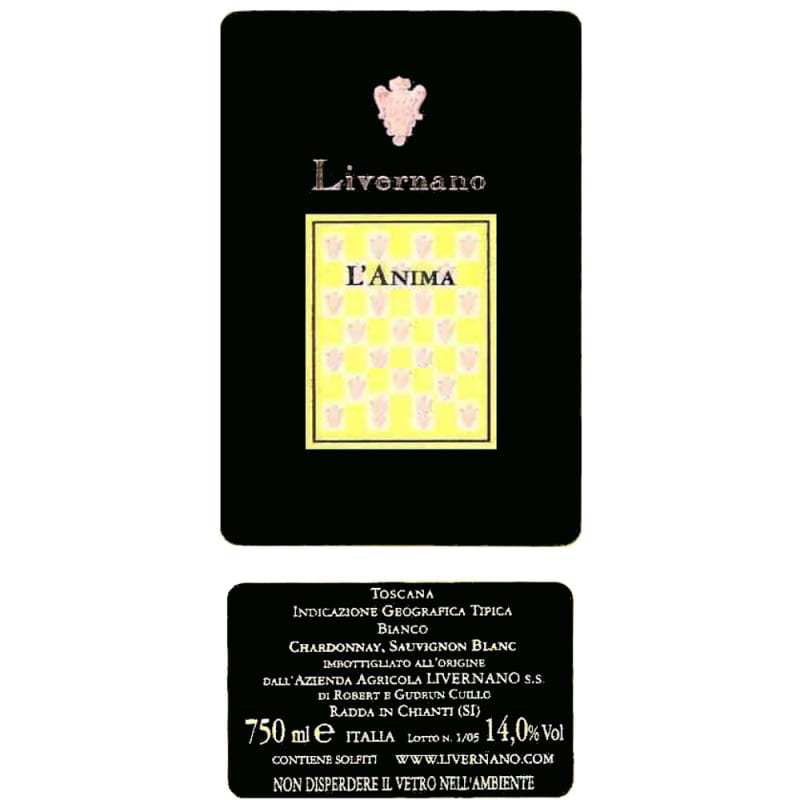 Livernano L'Anima Bianco 2009 Front Label