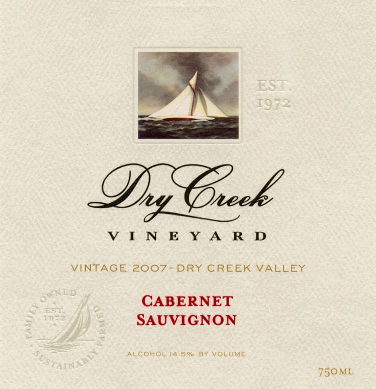 Dry Creek Vineyard Cabernet Sauvignon (375ML half-bottle) 2007 Front Label