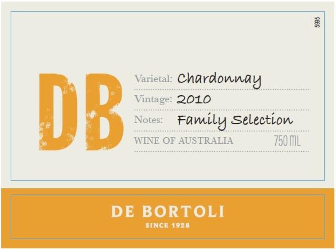 De Bortoli DB Chardonnay 2010 Front Label