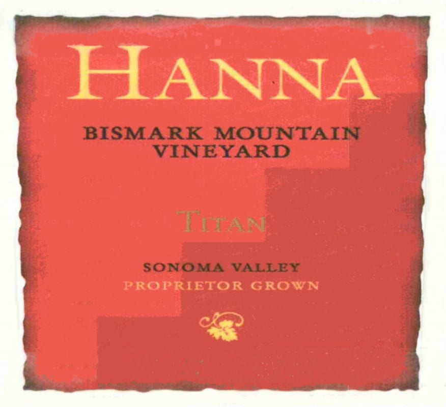 Hanna Bismark Mountain Vineyard Titan 2004 Front Label