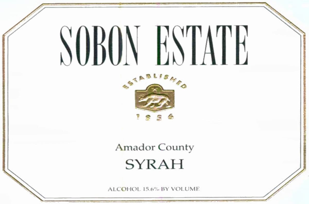 Sobon Estate Syrah 2007 Front Label