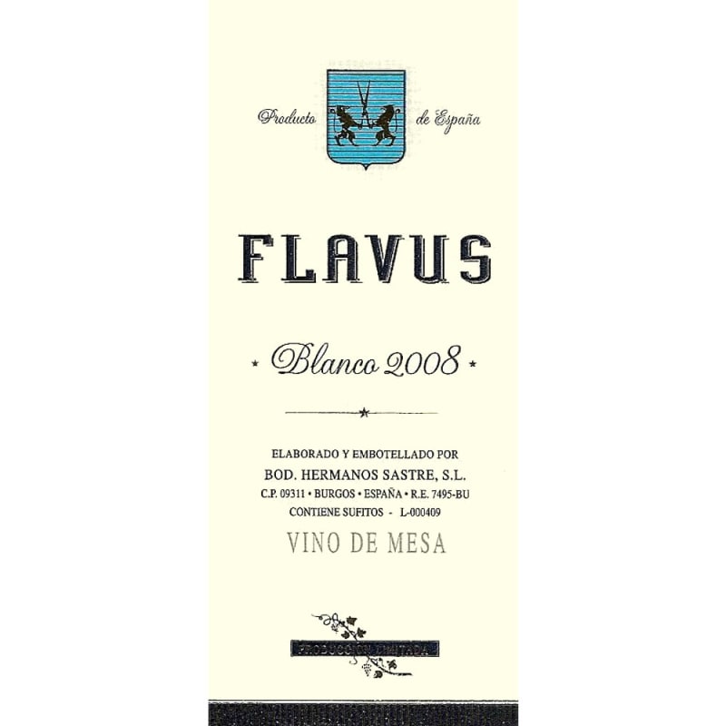 Vina Sastre Flavus Blanco Vino de Mesa 2008 Front Label