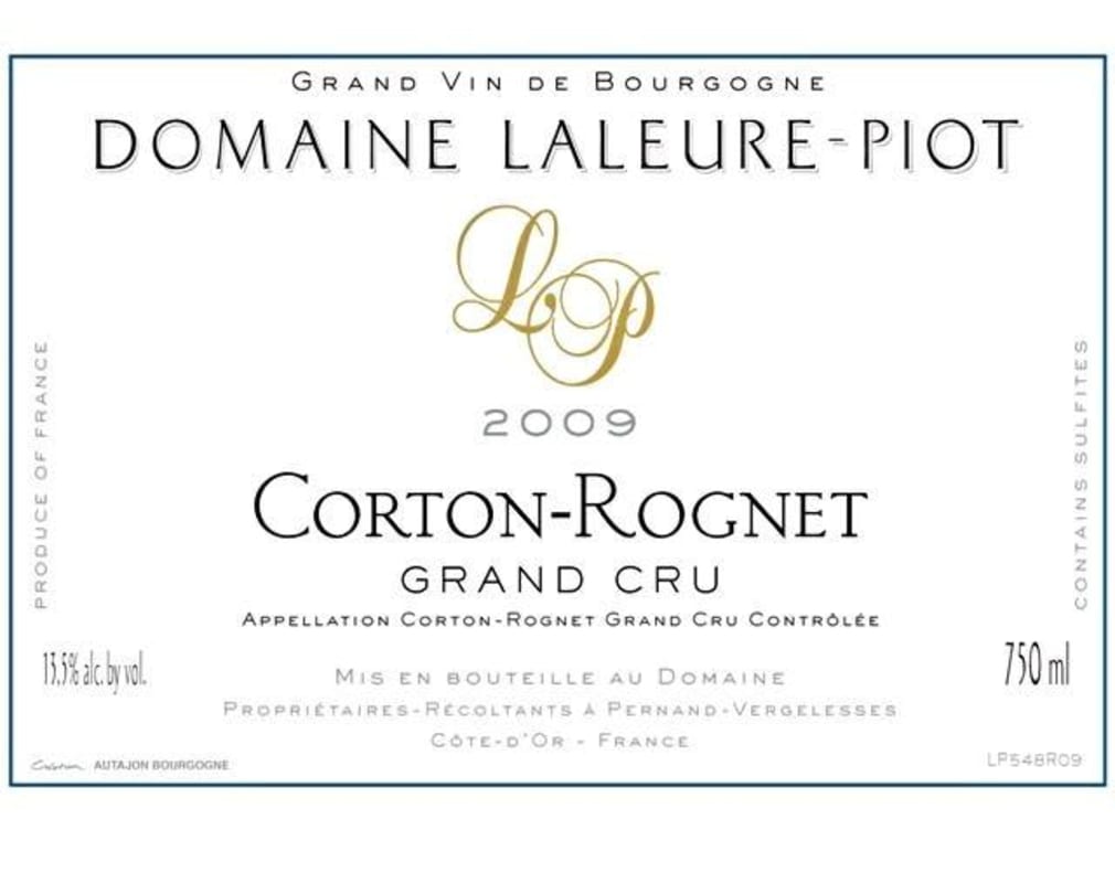 Domaine Laleure-Piot Corton-Rognet Grand Cru 2009 Front Label