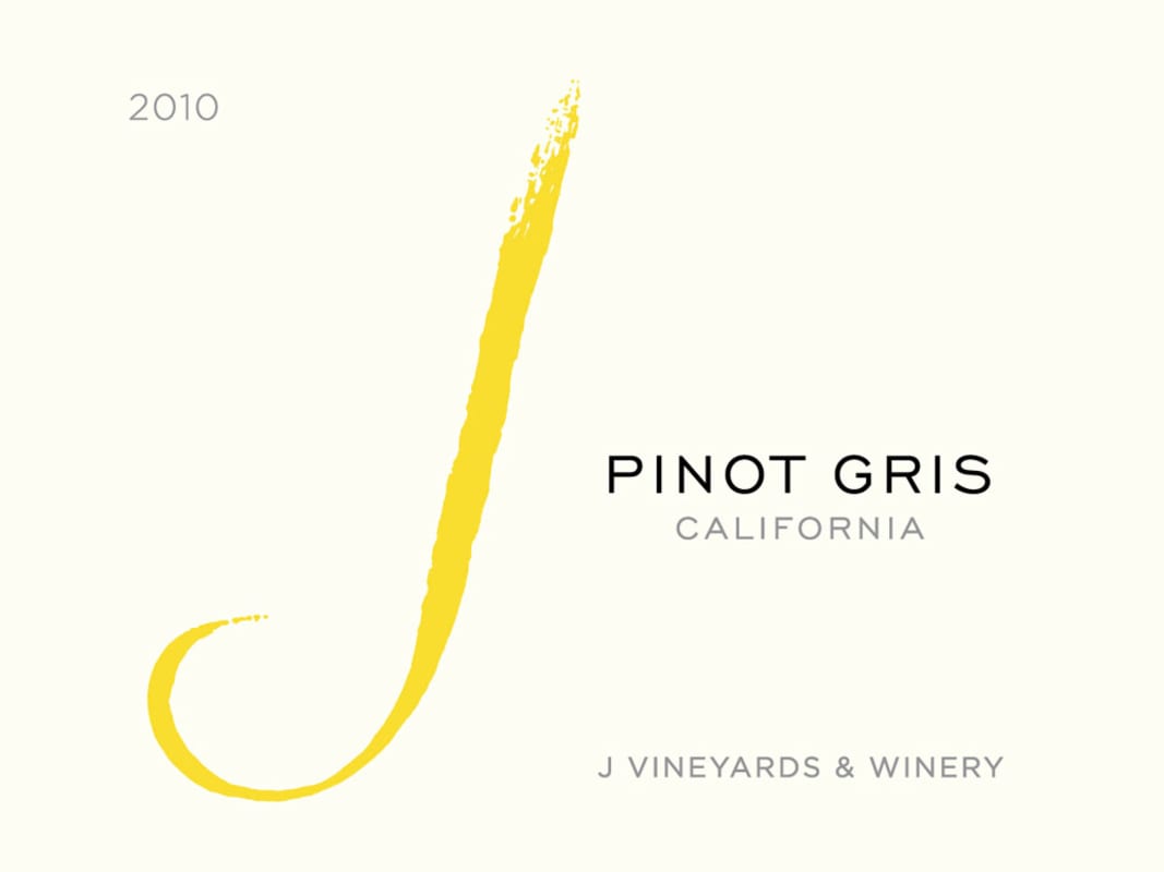 J Vineyards California Pinot Gris 2010 Front Label