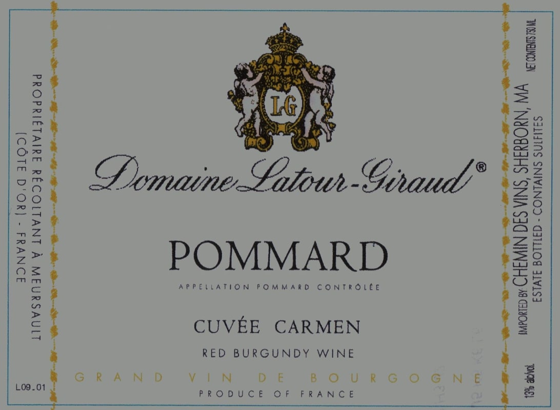 Domaine Latour-Giraud Pommard Cuvee Carmen 2012 Front Label