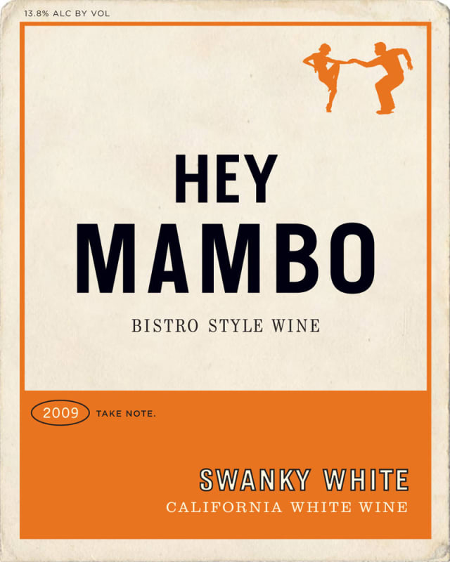 Hey Mambo Swanky White 2009 Front Label