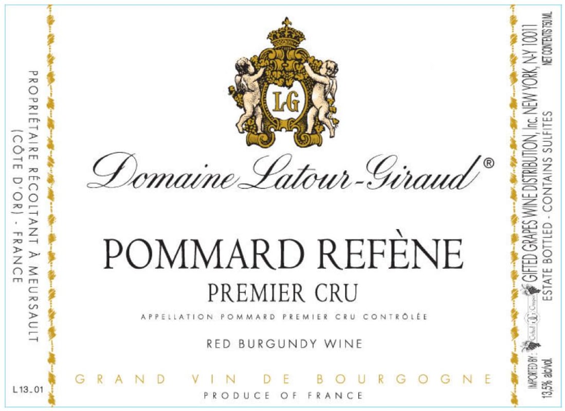 Domaine Latour-Giraud Pommard Refene Premier Cru 2013 Front Label