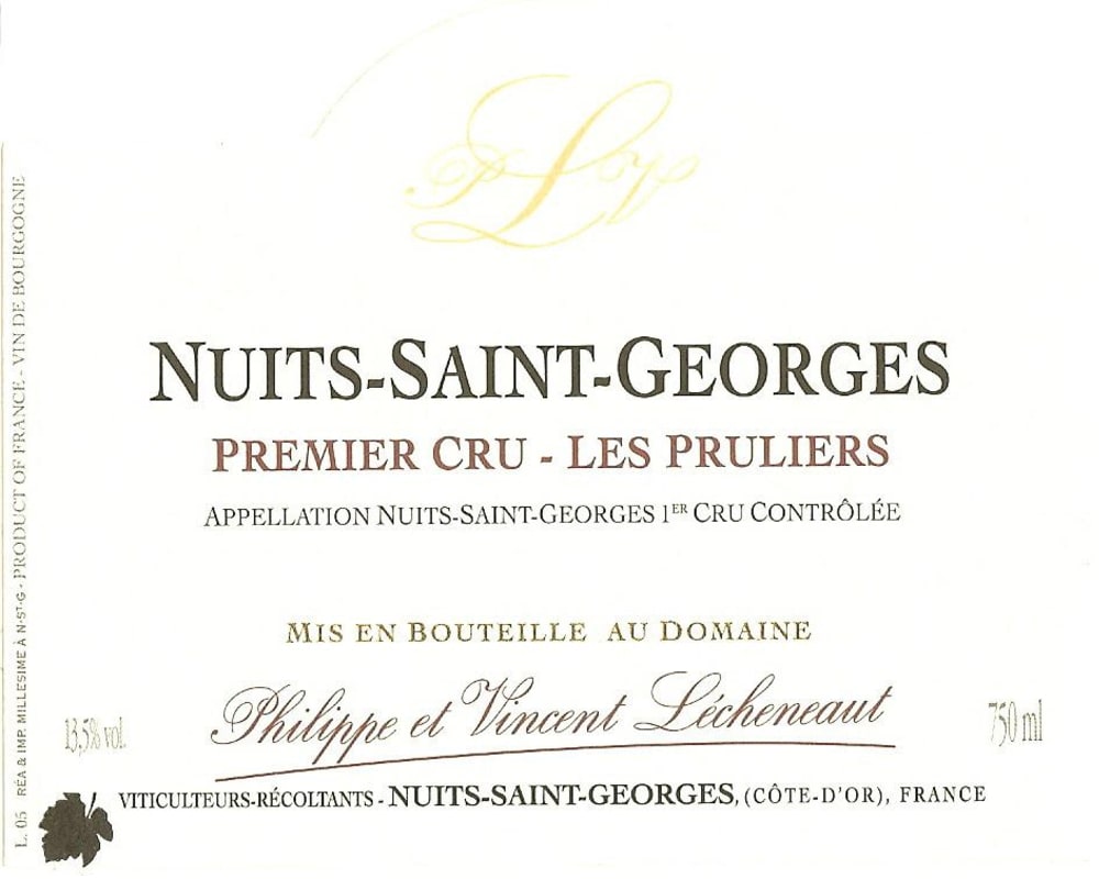 Lecheneaut Nuits-Saint-Georges Les Pruliers Premier Cru 2010 Front Label