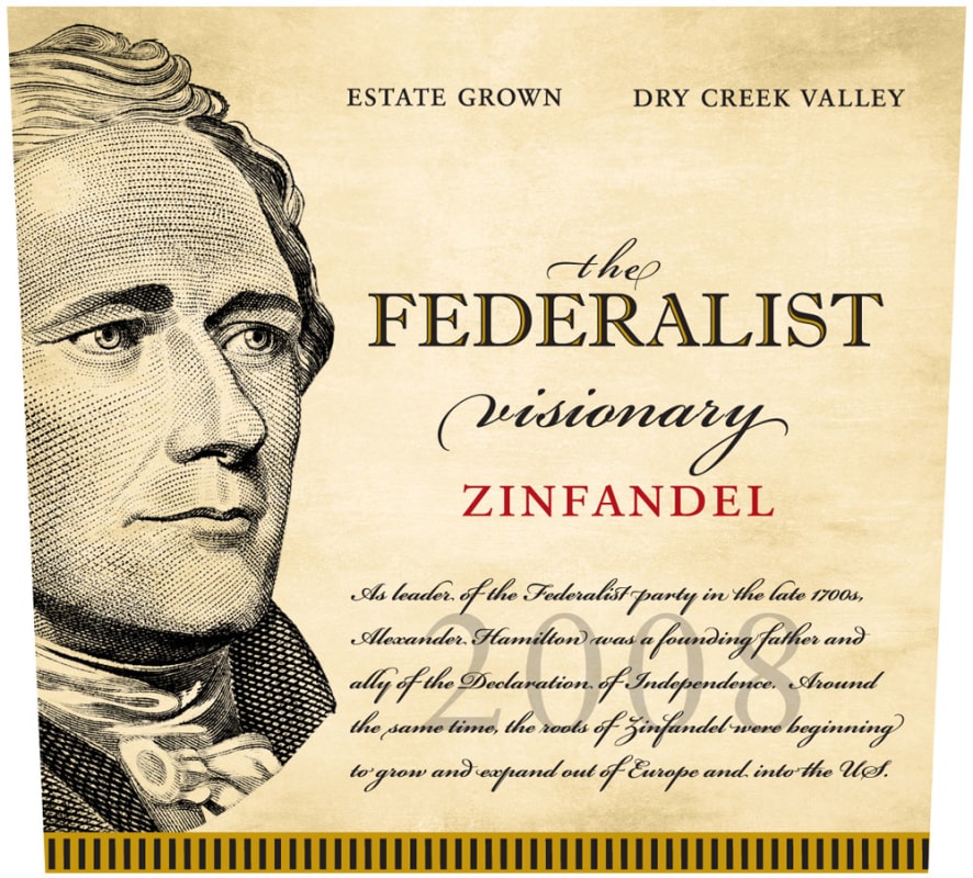 The Federalist Sonoma Zinfandel 2008 Front Label
