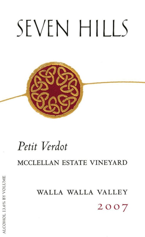 Seven Hills Winery McClellan Estate Vineyard Petite Verdot 2007 Front Label