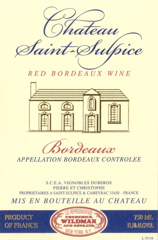 Chateau Saint Sulpice Rouge 2006 Front Label