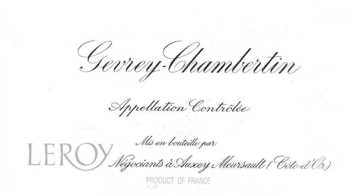 Domaine Leroy Gevrey-Chambertin 2007 Front Label
