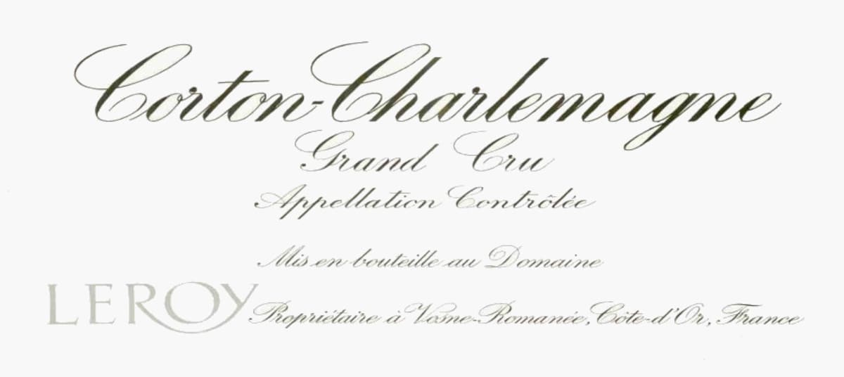 Domaine Leroy Corton-Charlemagne Grand Cru 2003 Front Label